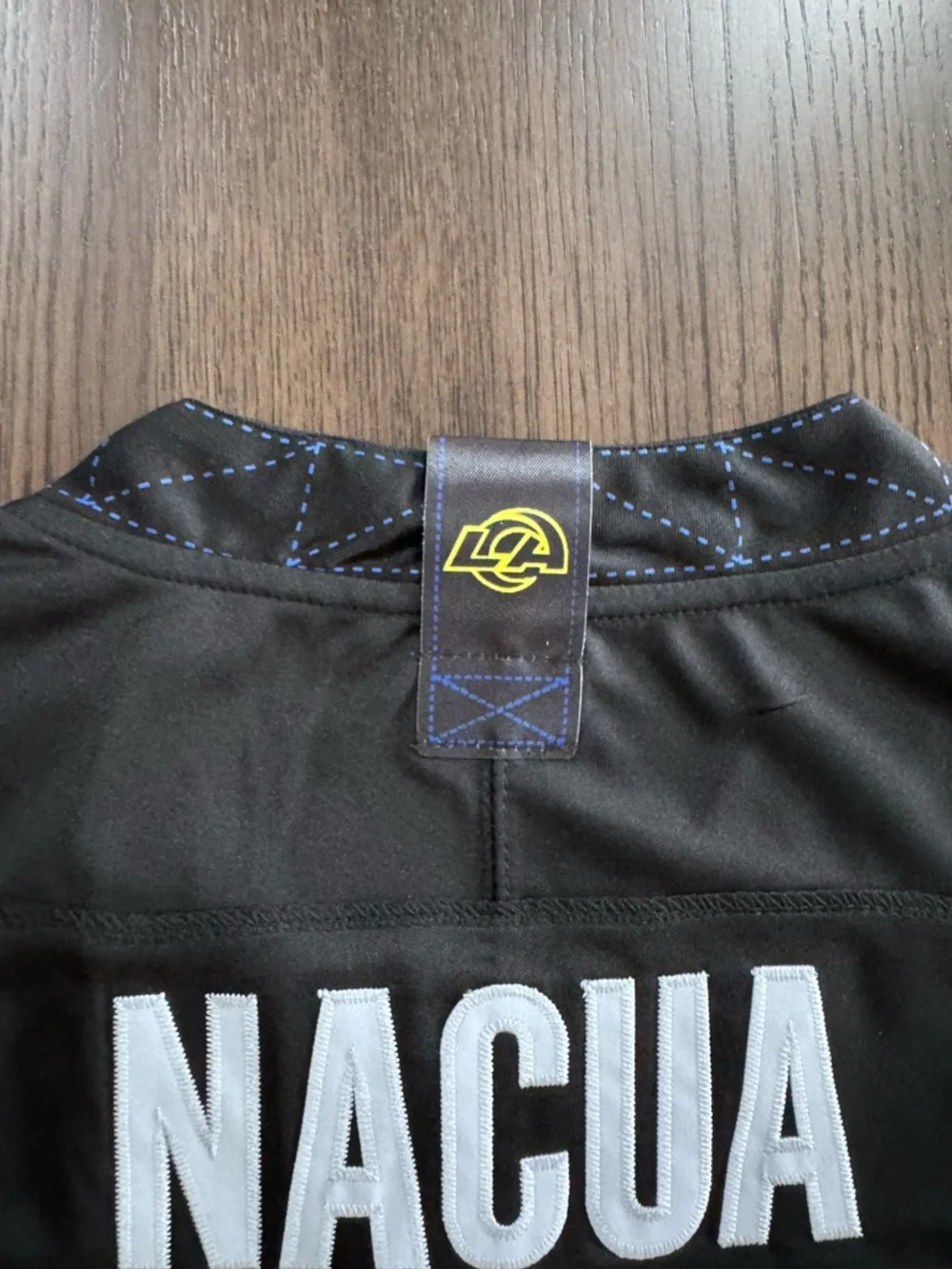 Nike Los Angeles Rams Black Jersey with Blue and Yellow Accents #12